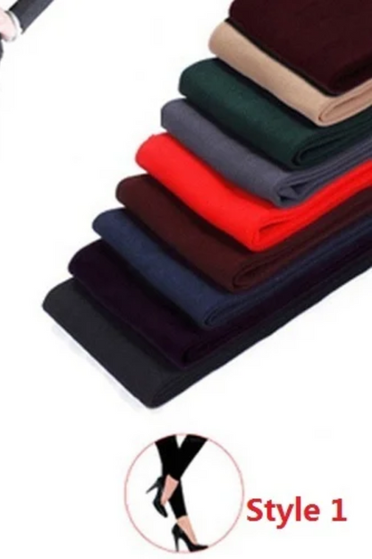 Women Brushed Stretch Fleece Lined Leggings-Style 3.