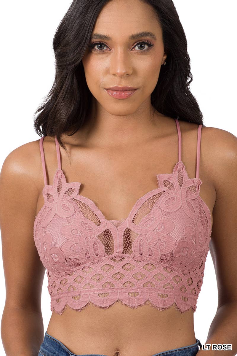 Crochet Lace Bralette with Bra Pads.