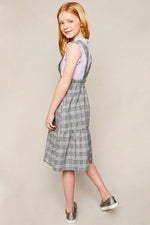 Girls Tiered Glen Check Overall Dress.