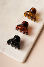 Amber-Brown-Black Mini 3 piece Claw Clips