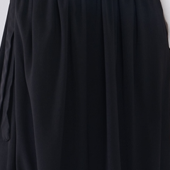 Self-Tie High Waist A-Line Flare Midi Skirt.