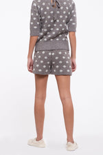Dotted High Waisted Knit Lounge Shorts