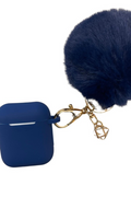 Silicone Protective Skin for AirPod Case With Fur Keychain.