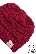 Solid color messy bun beanie for girls
