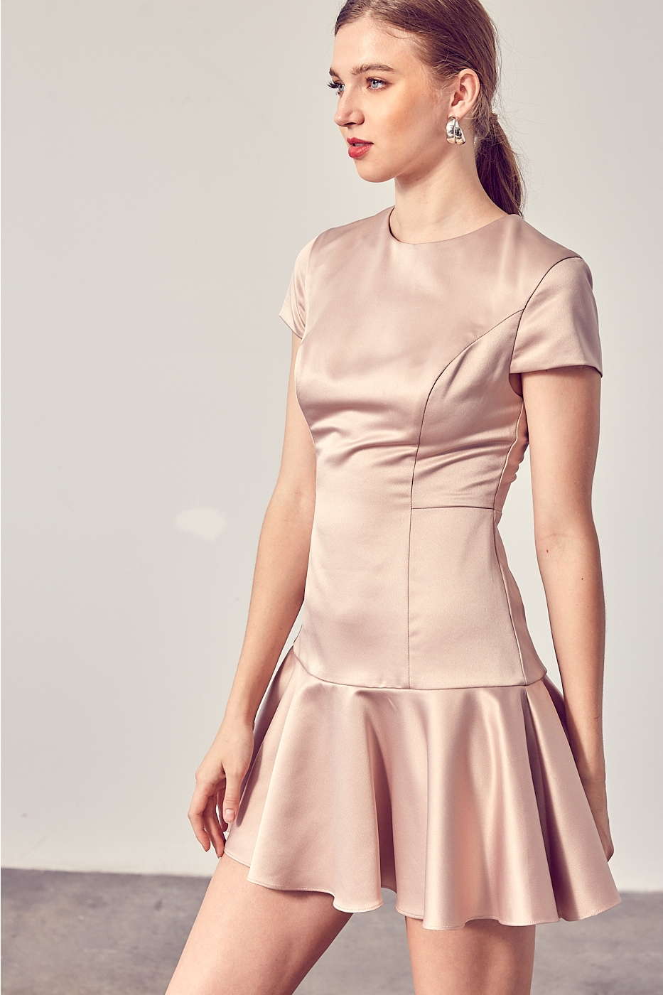 Back Open Criss Cross Detail Mini Dress.