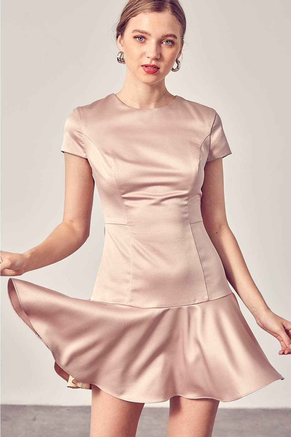 Back Open Criss Cross Detail Mini Dress.