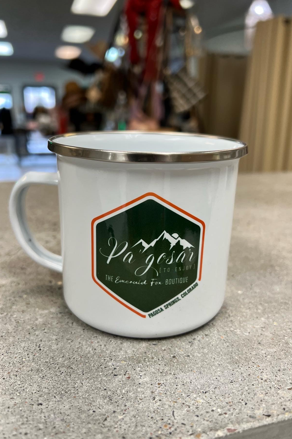 18oz "Pa'gosar" Enamel Camper Mug.
