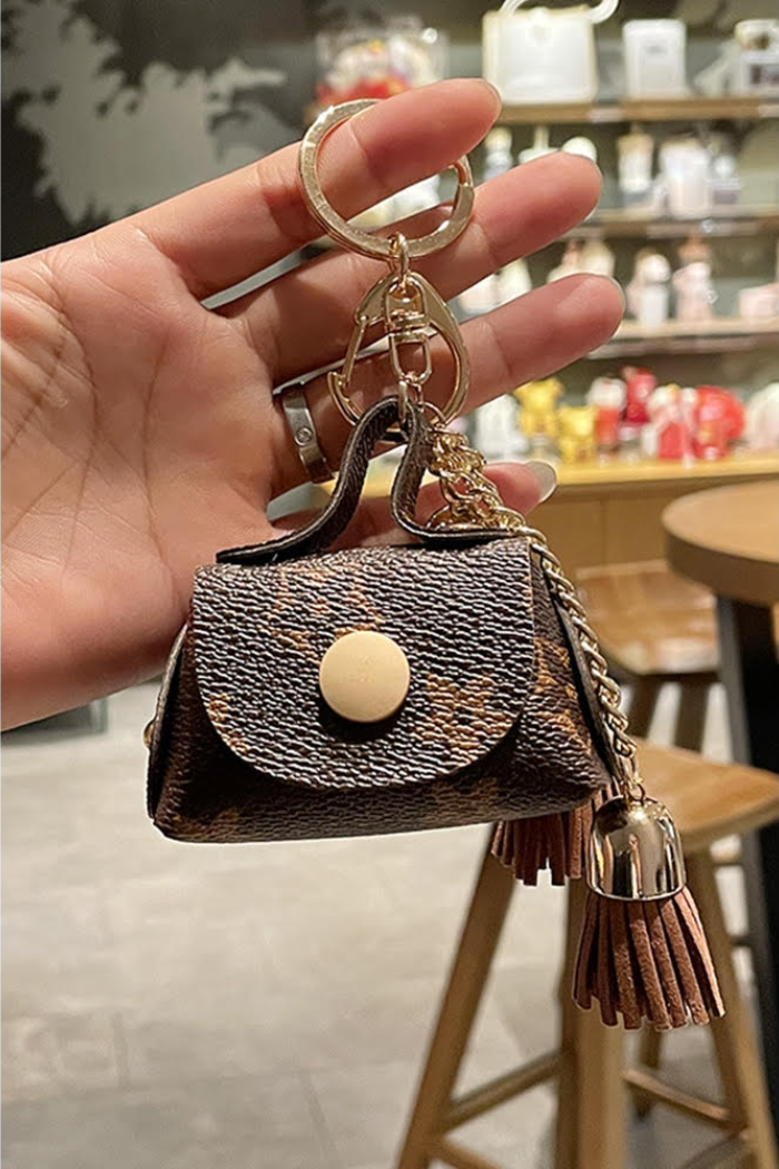 Faux Leather Coin Purse & Keychain.