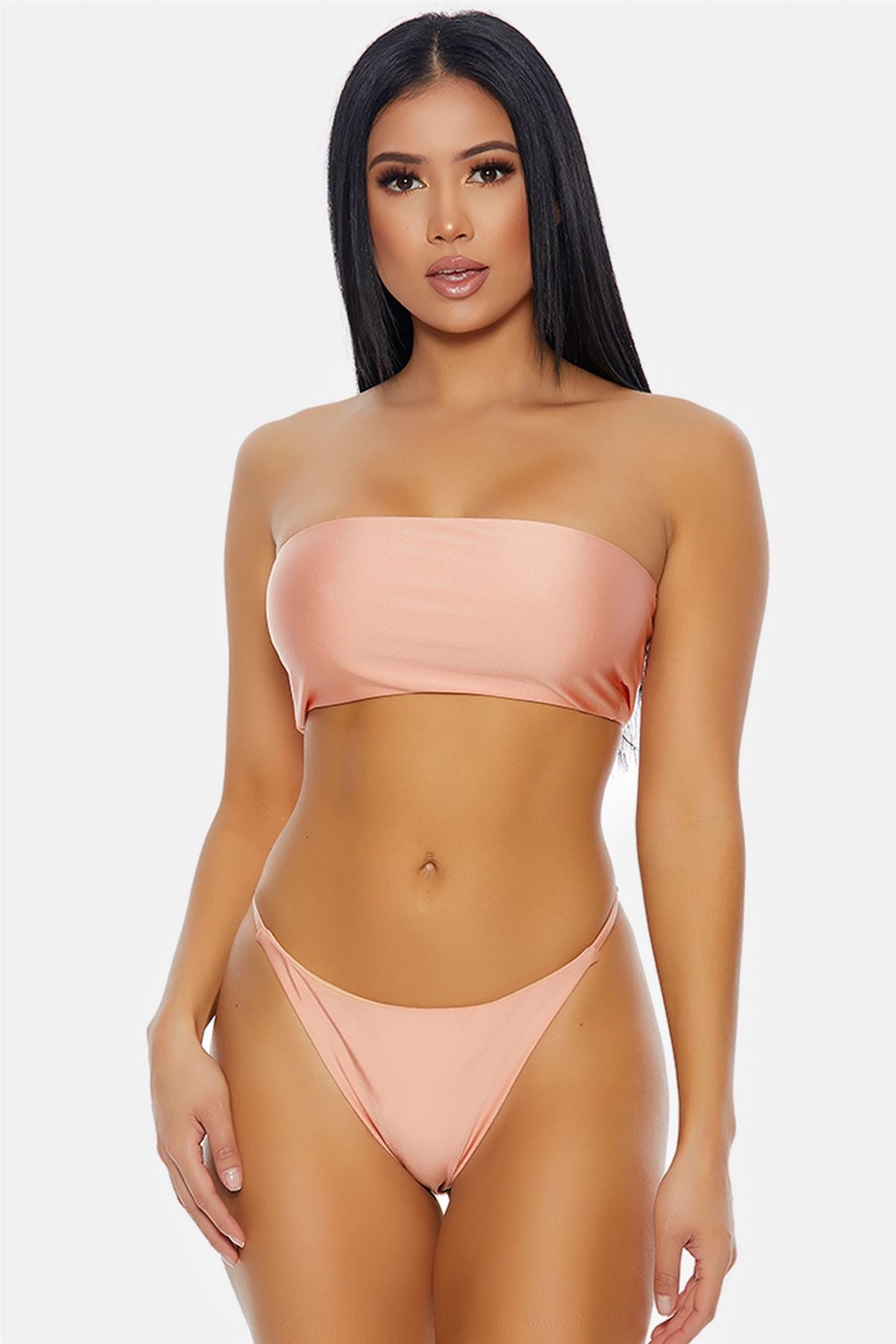 Bandeau Top w/String Bottoms Bikini Set.