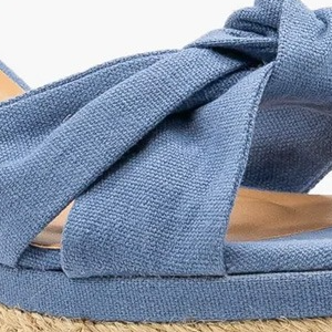 Bamboo - Belle Blue Wedge Sandals.