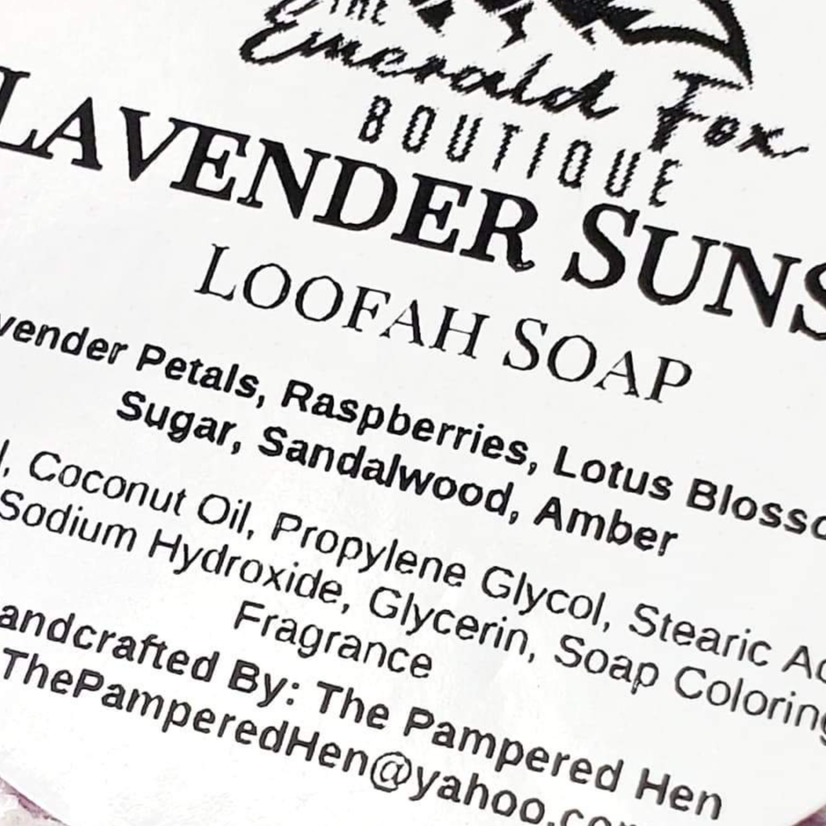Lavender Sunset or Lemon Drop Loofah Soap