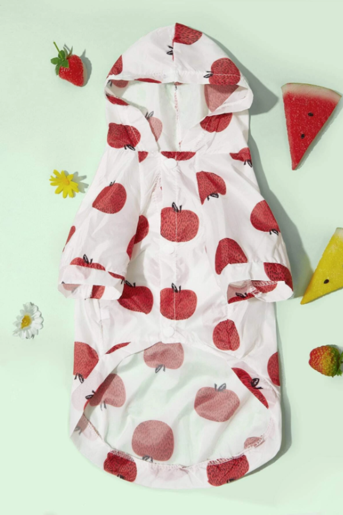 Fruit Print Sun Protection Pet Shirt.