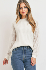 Sweater with Lace Sleeves