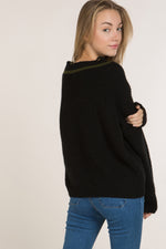Pullover Cable Knit Sweater V-Neck