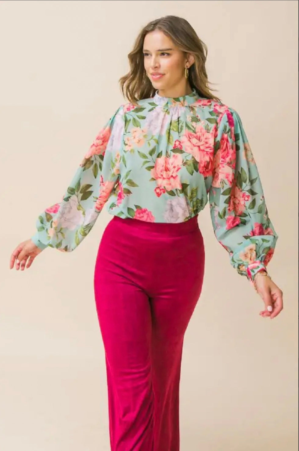 A Printed Floral Woven Top