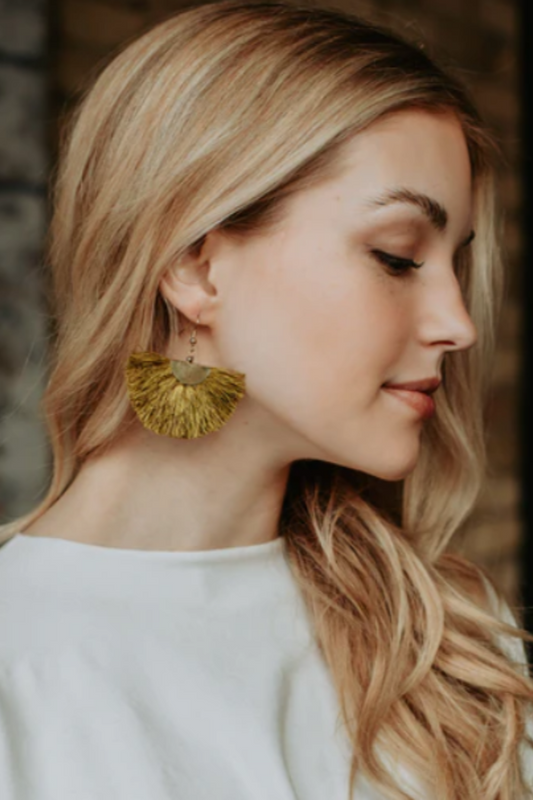 Tassel Earrings w/Gold Hardware.