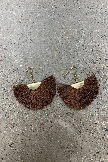 Tassel Earrings w/Gold Hardware.