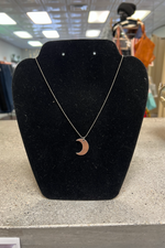 Gold Necklace with Crescent Pendant