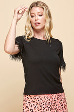 Sunflower Basic T-shirt With Feather Sleeves