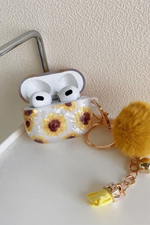 AirPod Pro Cute Sunflower Case w/Fuzzy Ornament