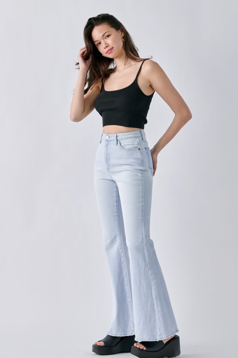 High Rise Flare with Darts.