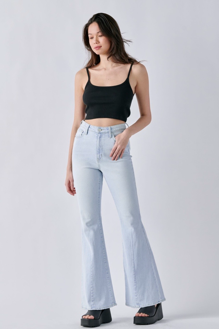 High Rise Flare with Darts.