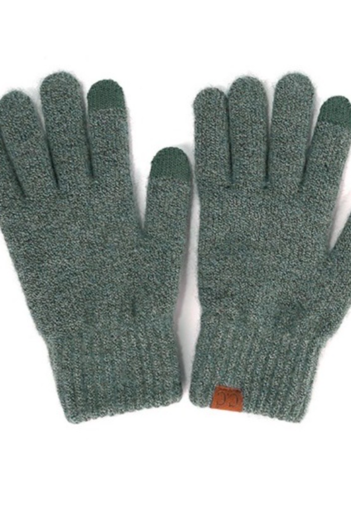 Heather Knit Plain Smart Touch Gloves