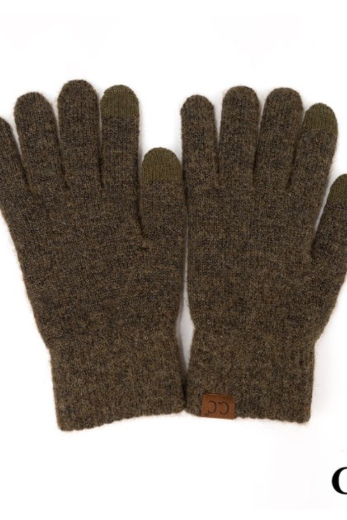Heather Knit Plain Smart Touch Gloves