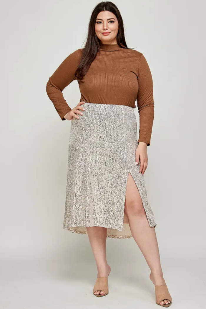 Sequin A-Line Skirt