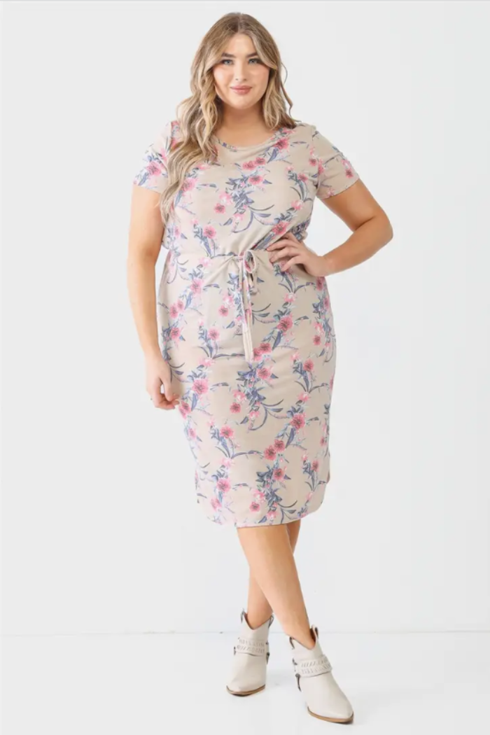 Plus Size Floral Midi Dress