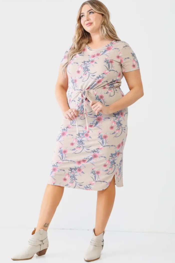 Plus Size Floral Midi Dress