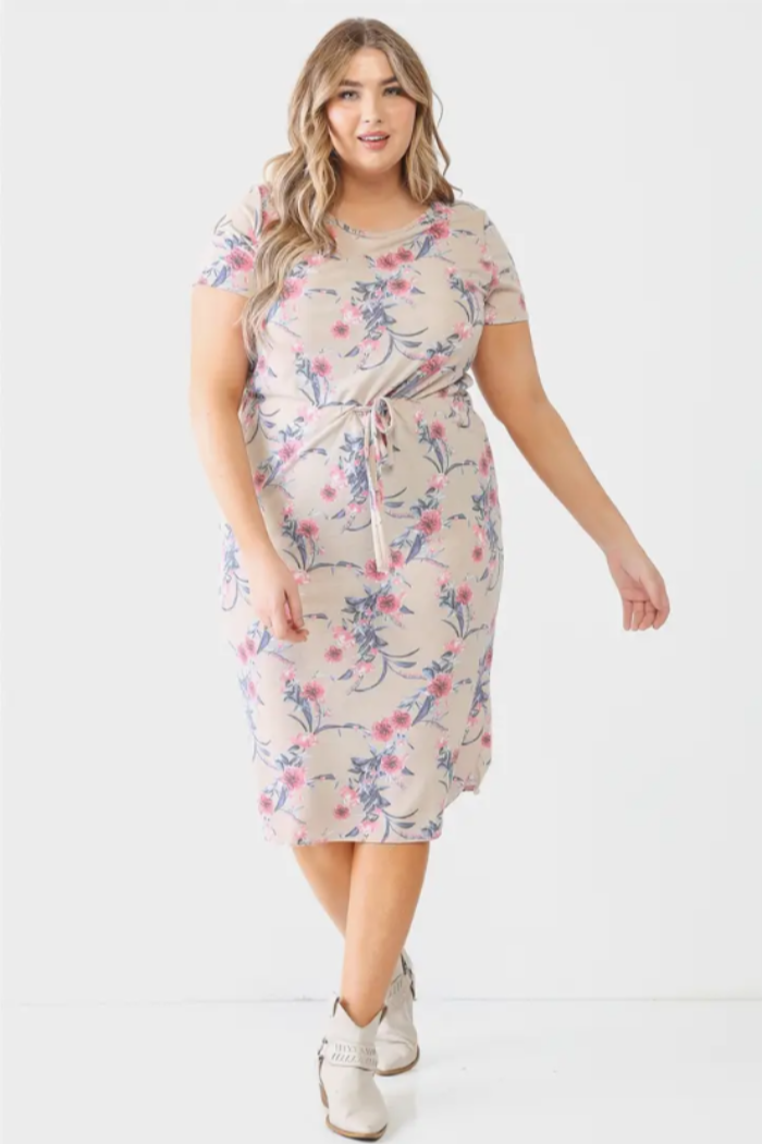 Plus Size Floral Midi Dress