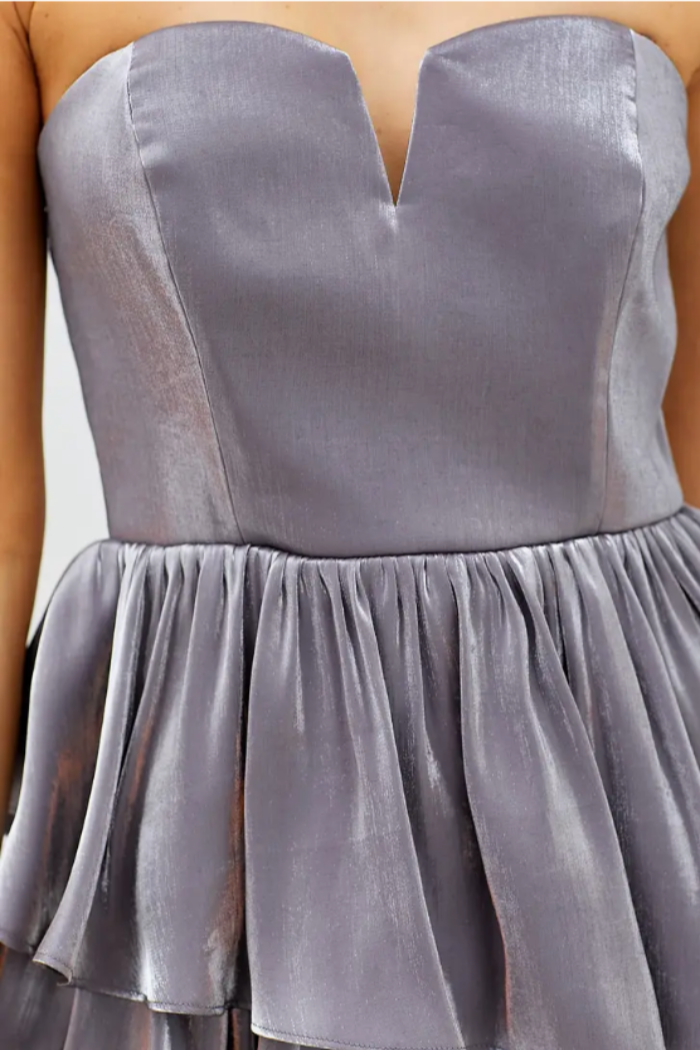 Open Shoulder Ruffle Mini Dress