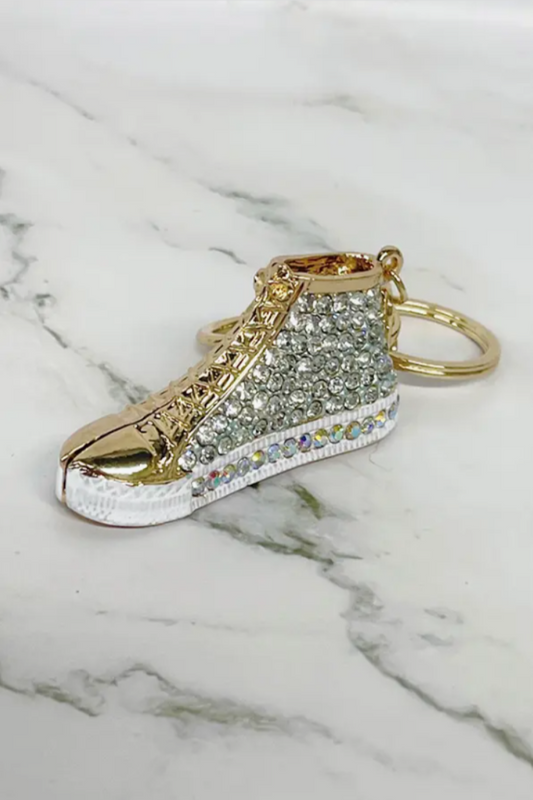 High Top Sneakers Rhinestone Keychain