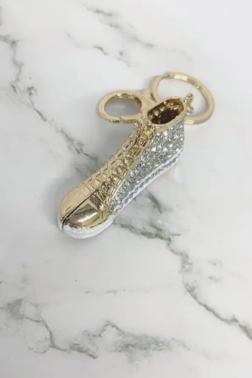 High Top Sneakers Rhinestone Keychain