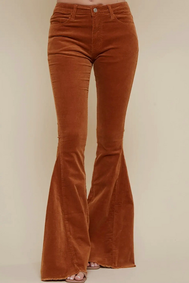 Plus Size Corduroy Bell Bottom Pants.