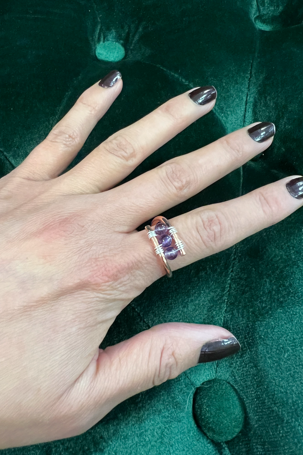 Copper Rings with Fine Stones.