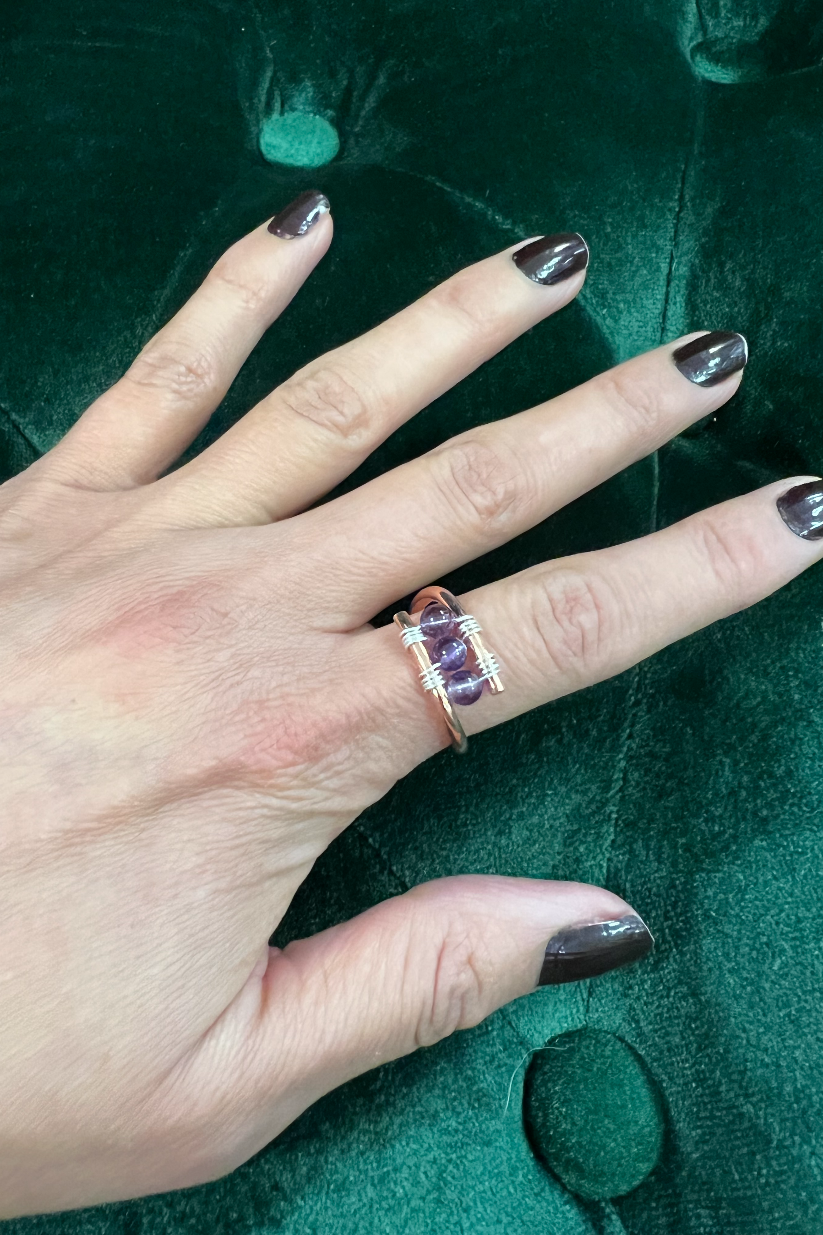 Copper Rings with Fine Stones.