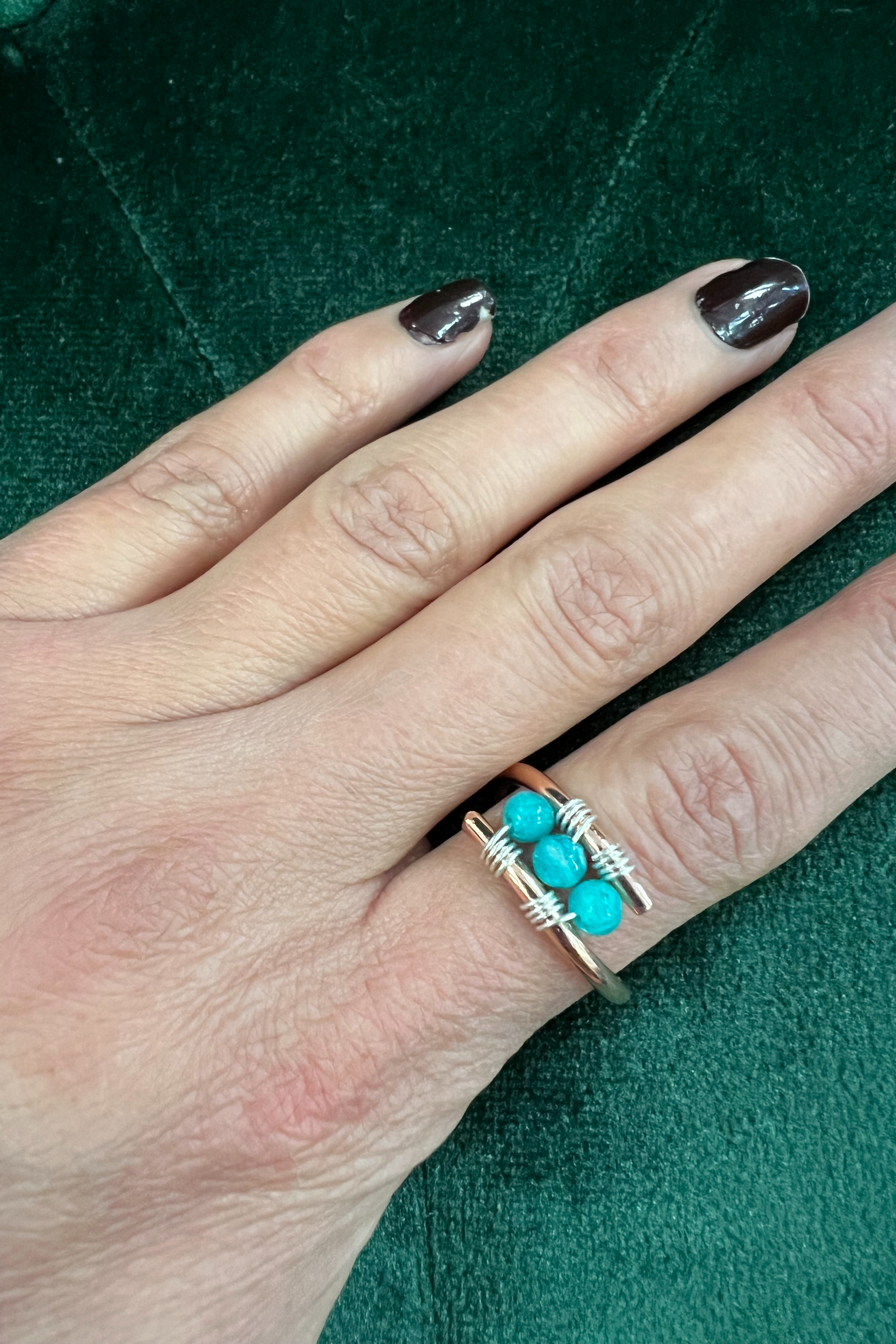 Copper Rings with Fine Stones.