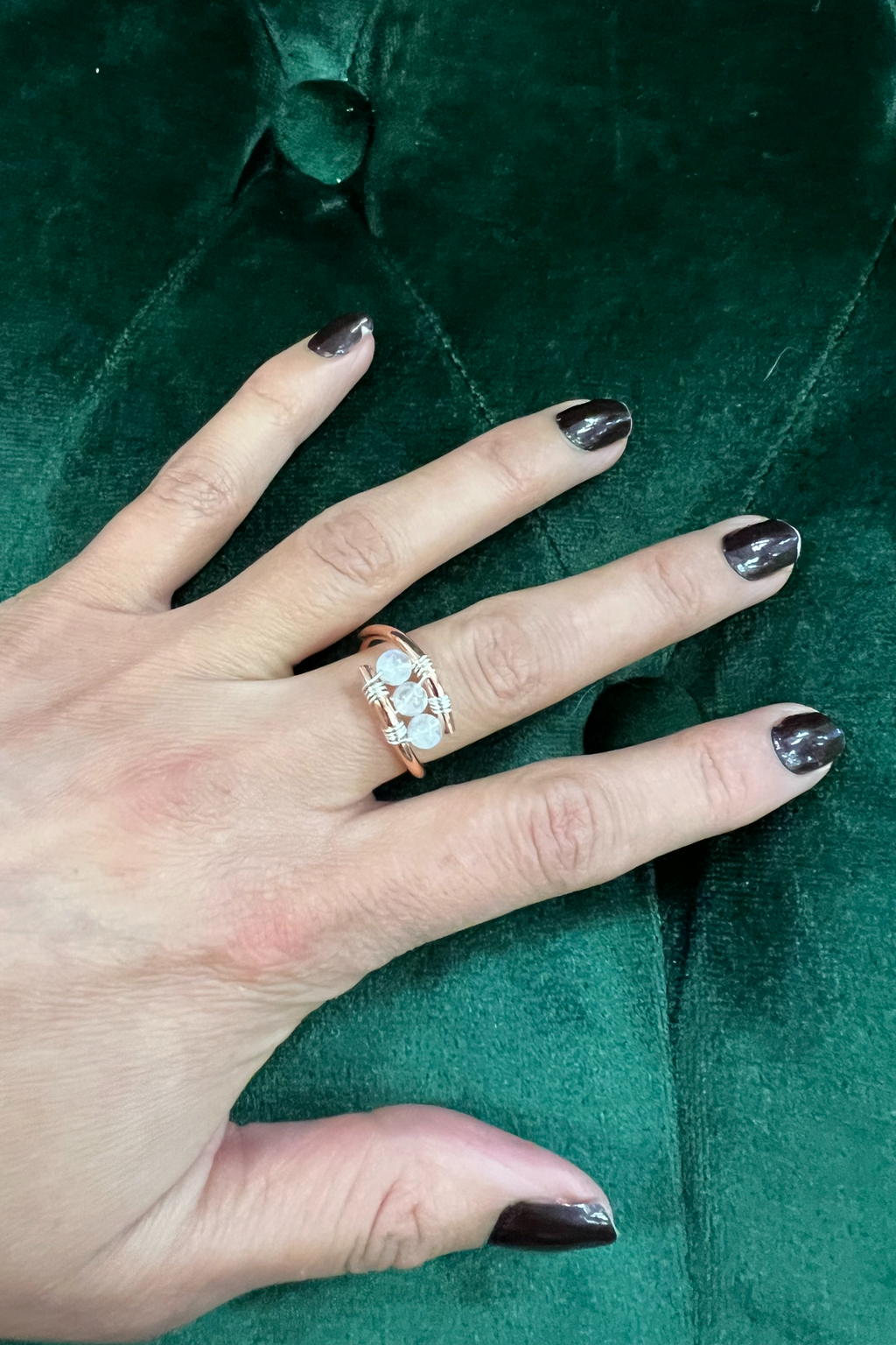 Copper Rings with Fine Stones.