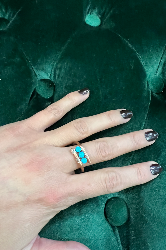 Copper Rings with Fine Stones.