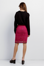 Crochet High Waist Pencil Mini Skirt