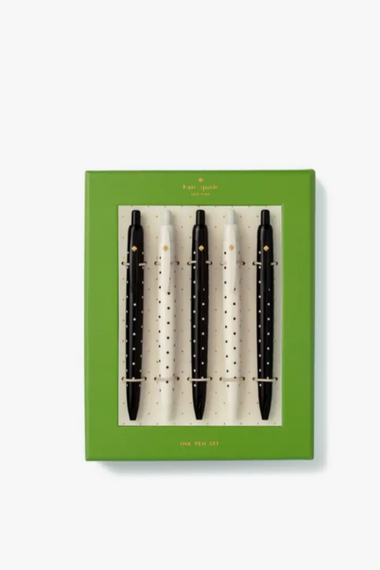 Kate Spade Pen Set, Black Dots