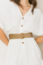 Stayin Stylish Button-Front Belted Romper