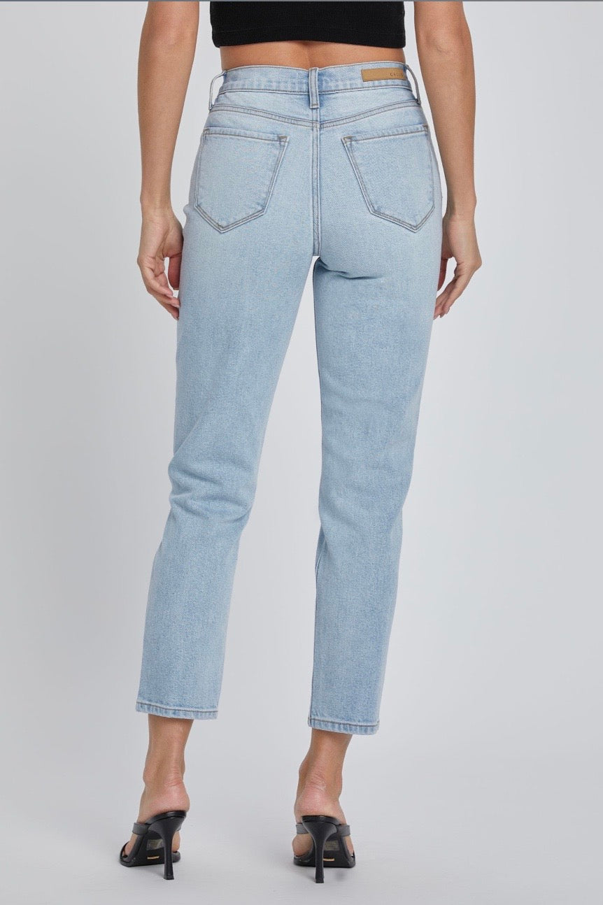 High Rise Mom Jean with Ankle Length