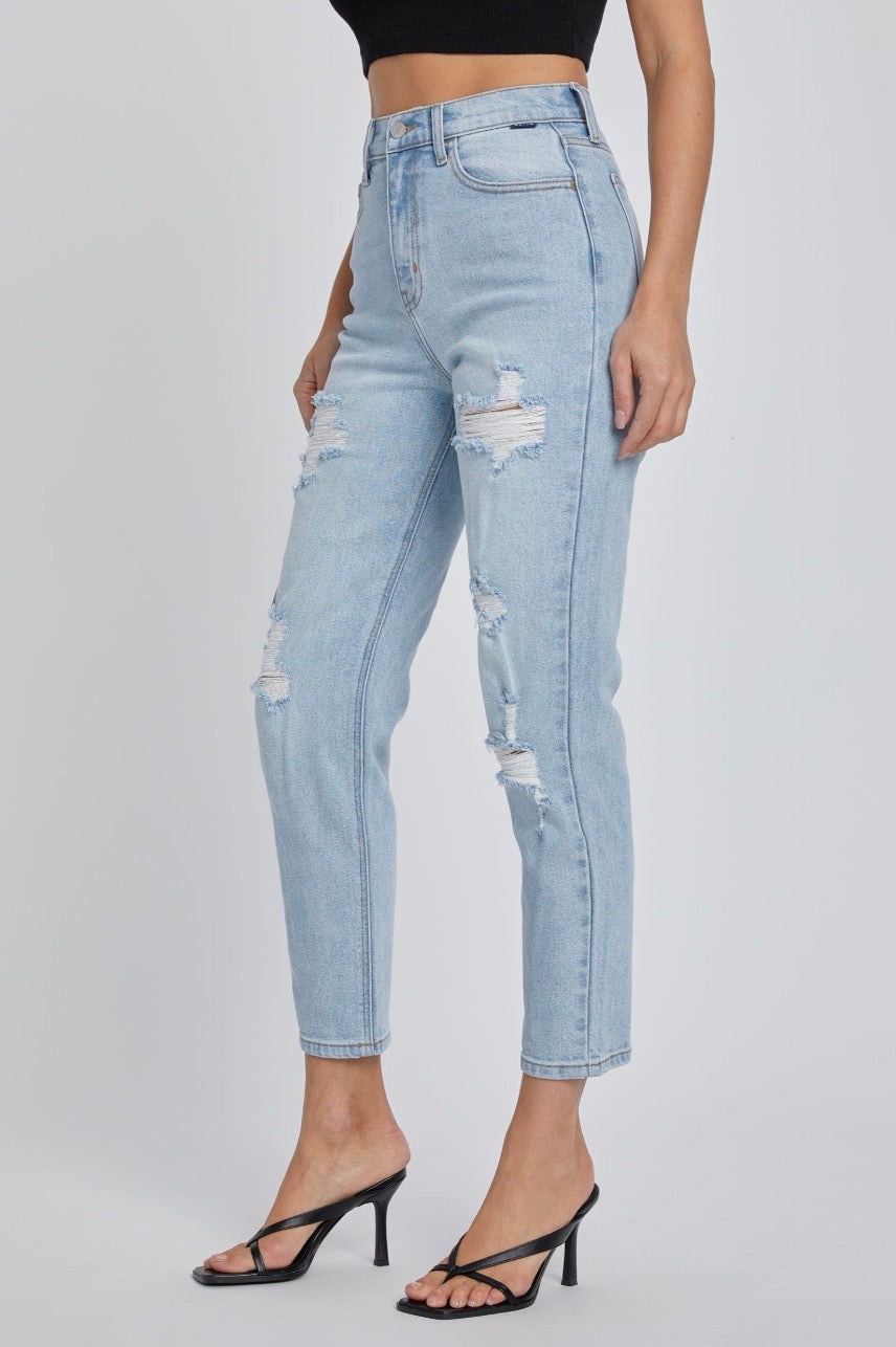 High Rise Mom Jean with Ankle Length.
