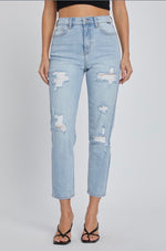 High Rise Mom Jean with Ankle Length.