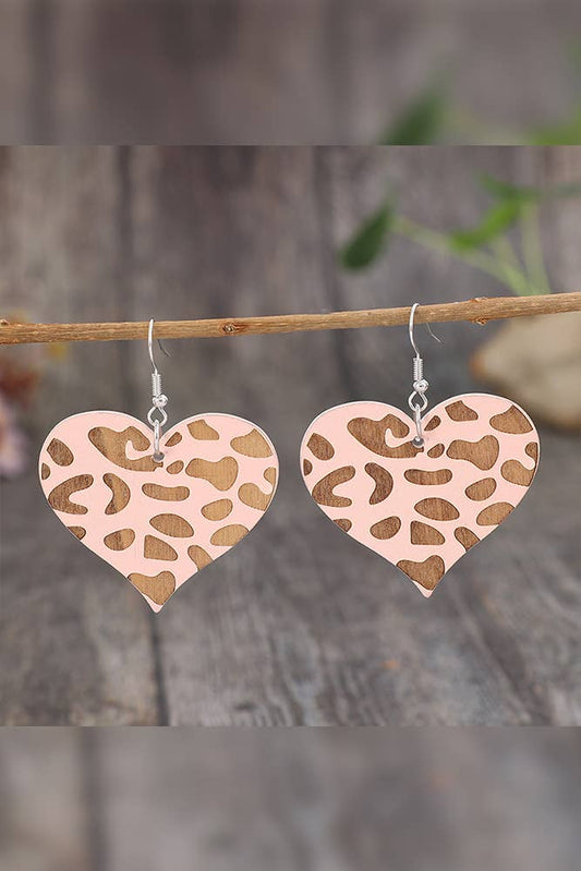 Heart Shaped Wooden Earrings.