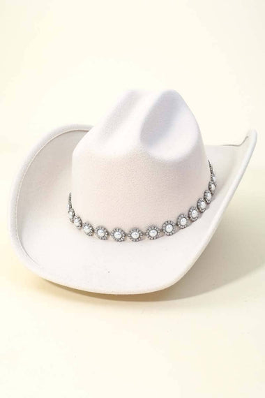 Pearl Studded Fashion Cowboy Hat