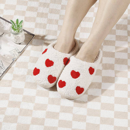 Heart Fleece Warm Soft Slipper.